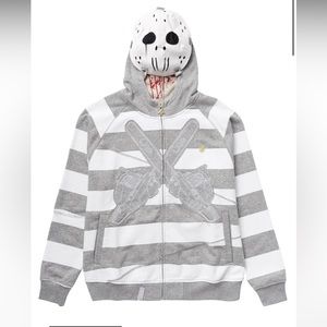 Brand new with tags LRG striped Jason hoody with removable mask